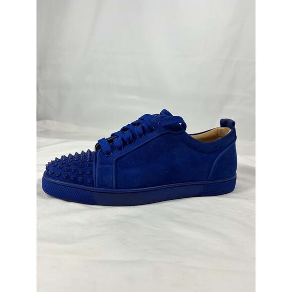Christian Louboutin Louis Junior Spike Sneakers US-10 Suede Blue SPB-EB 370008 main image 16